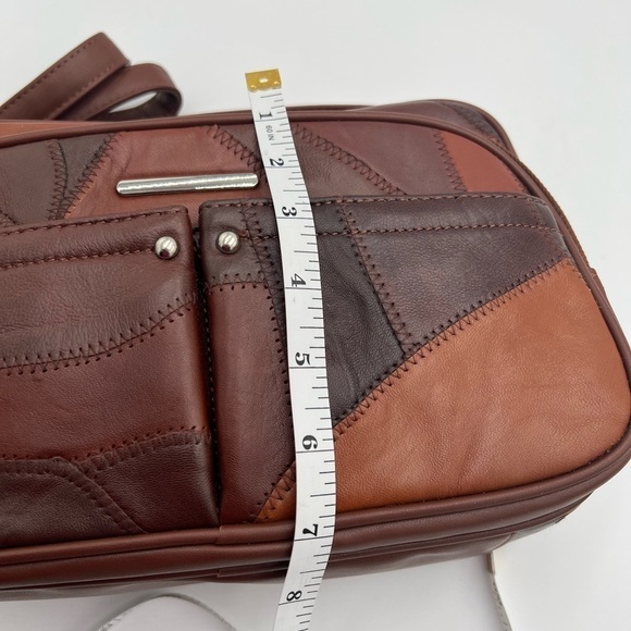 BOHO Brown Patchwork Faux Leather Shoulder Purse - Picture 5 of 9